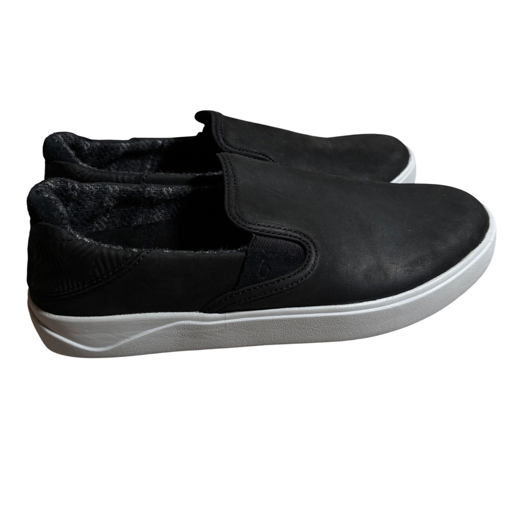 OluKai Lae'ahi Ili Mens 7 Leather Slip On Sneakers Shoes Beach Walk Heritage